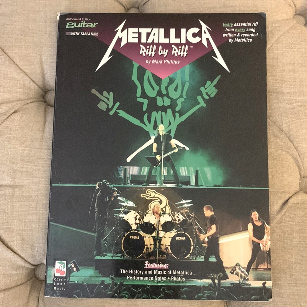 Vintage 1994 Guitar Metallica Riff by Riff Mark Phillips Book Cheery Lane Music
